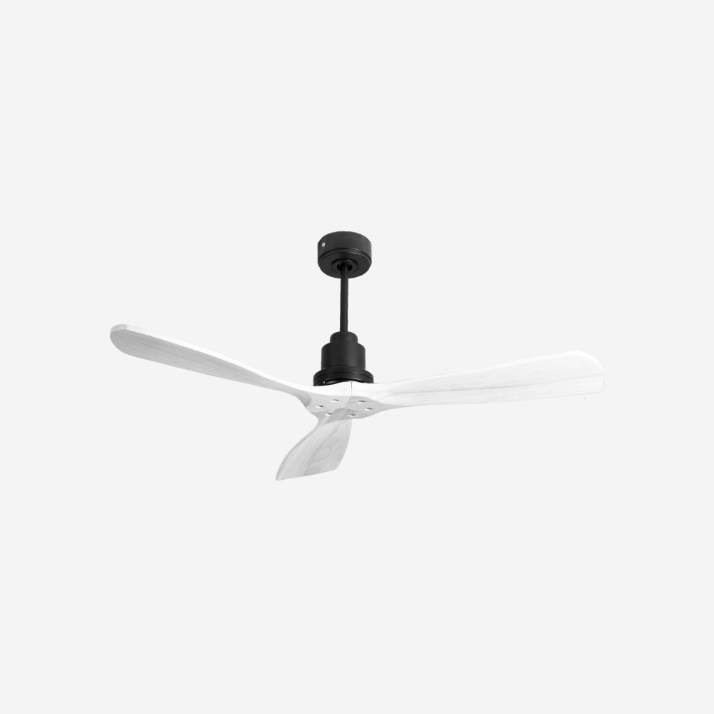 Ventilatore da soffitto Reversibile Termostato Wifi Motore CC Tetti inclinati Telecomando Hypersilence Memoria FullWood Shopify Vendible (AUTOMATICO)