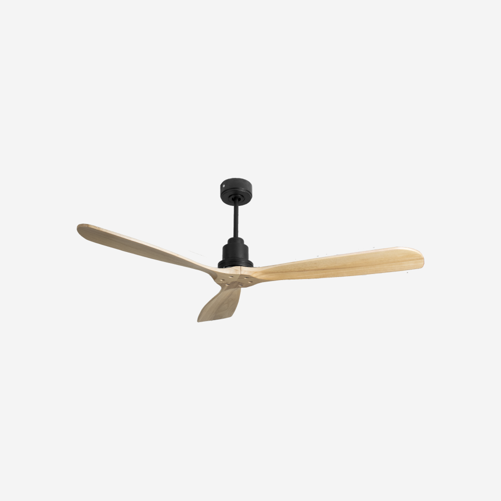 Ventilatore da soffitto Reversibile Termostato Wifi Motore CC Tetti inclinati Telecomando Hypersilence Memoria FullWood Shopify Vendible (AUTOMATICO)