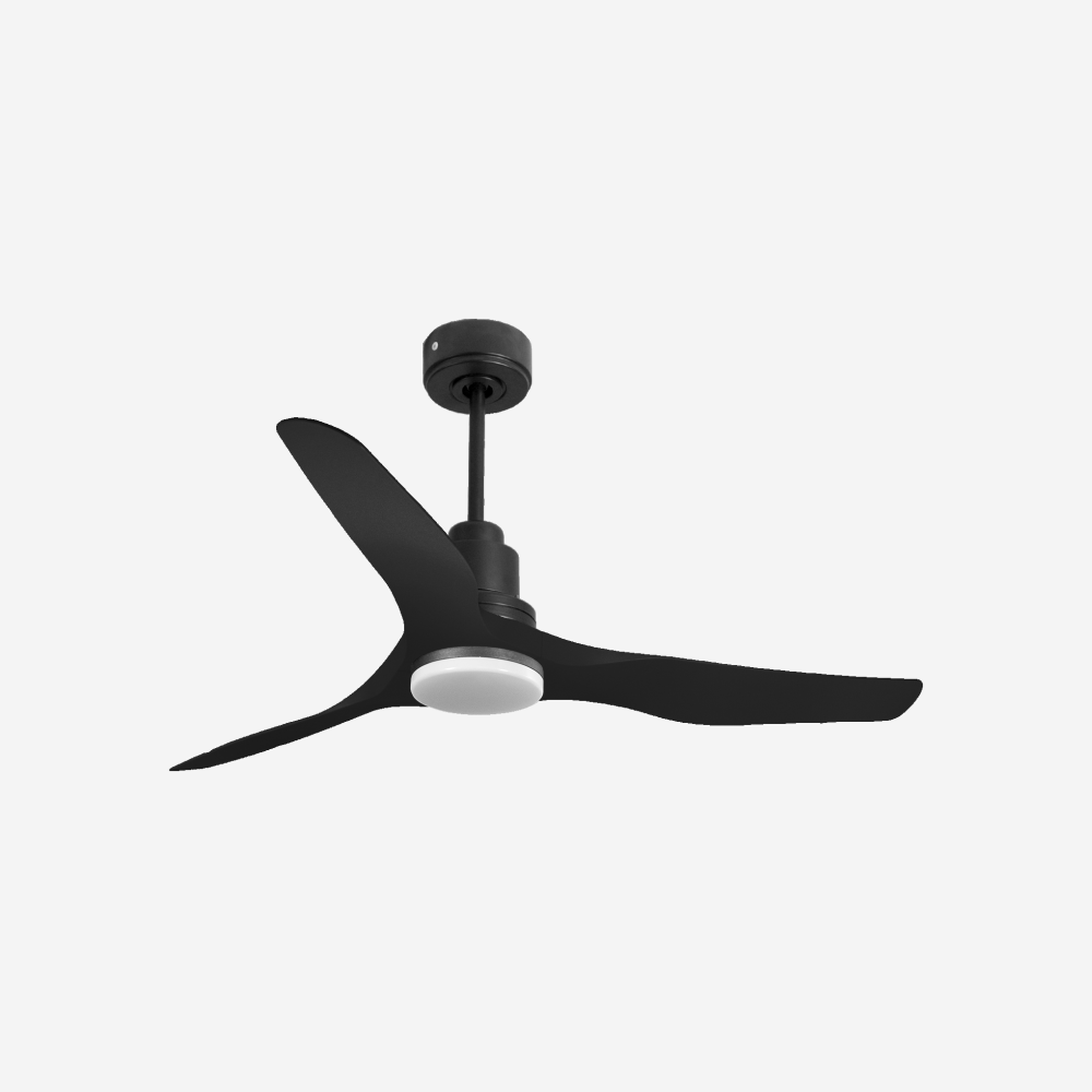 Ventilatore da soffitto Reversibile Termostato Dimmabile Wifi Motore CC Tetti inclinati Telecomando Luce a tre toni Adattatore 2/3 lame Hypersilence Memoria