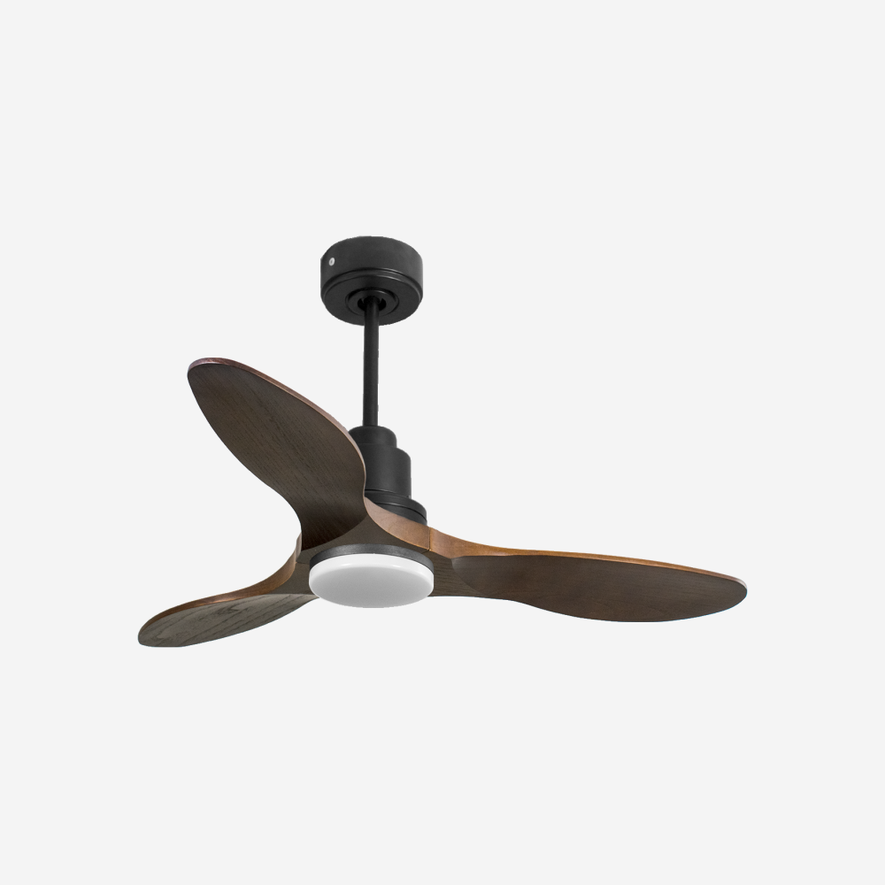 Ventilatore da soffitto Reversibile Termostato Dimmabile Wifi Motore CC Tetti inclinati Telecomando Luce a tre toni Hypersilence Memoria Shopify Vendible (AUTOMATICO)