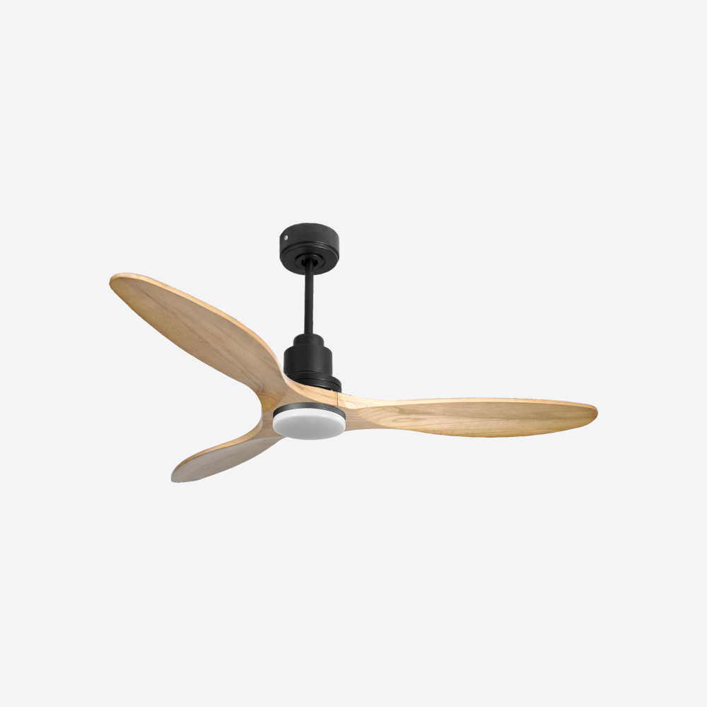 Ventilatore da soffitto Reversibile Termostato Dimmabile Wifi Motore CC Tetti inclinati Telecomando Luce a tre toni Hypersilence Memoria