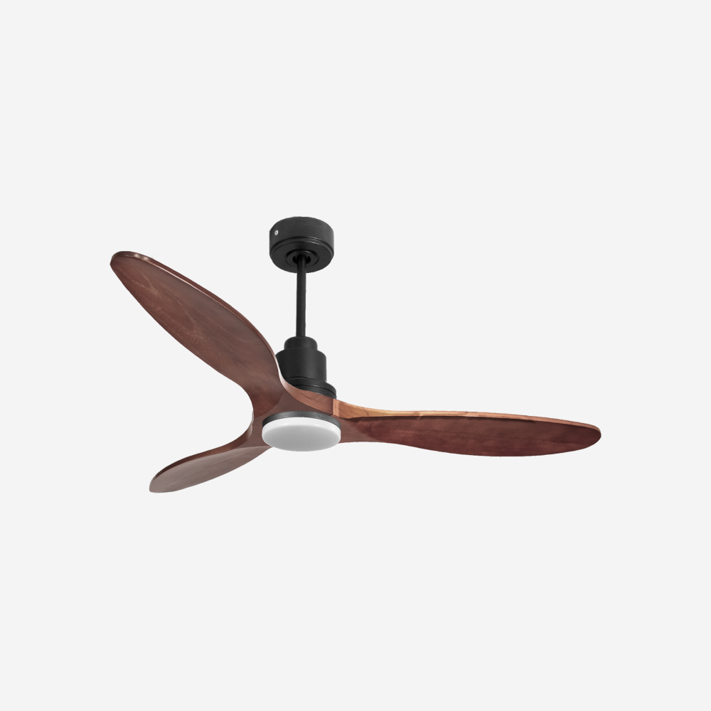 Ventilateur de plafond Réversible  Thermostat Dimmable Wifi Moteur à courant continu Toits en pente Télécommande Lumière à trois tons Hypersilence Mémoire