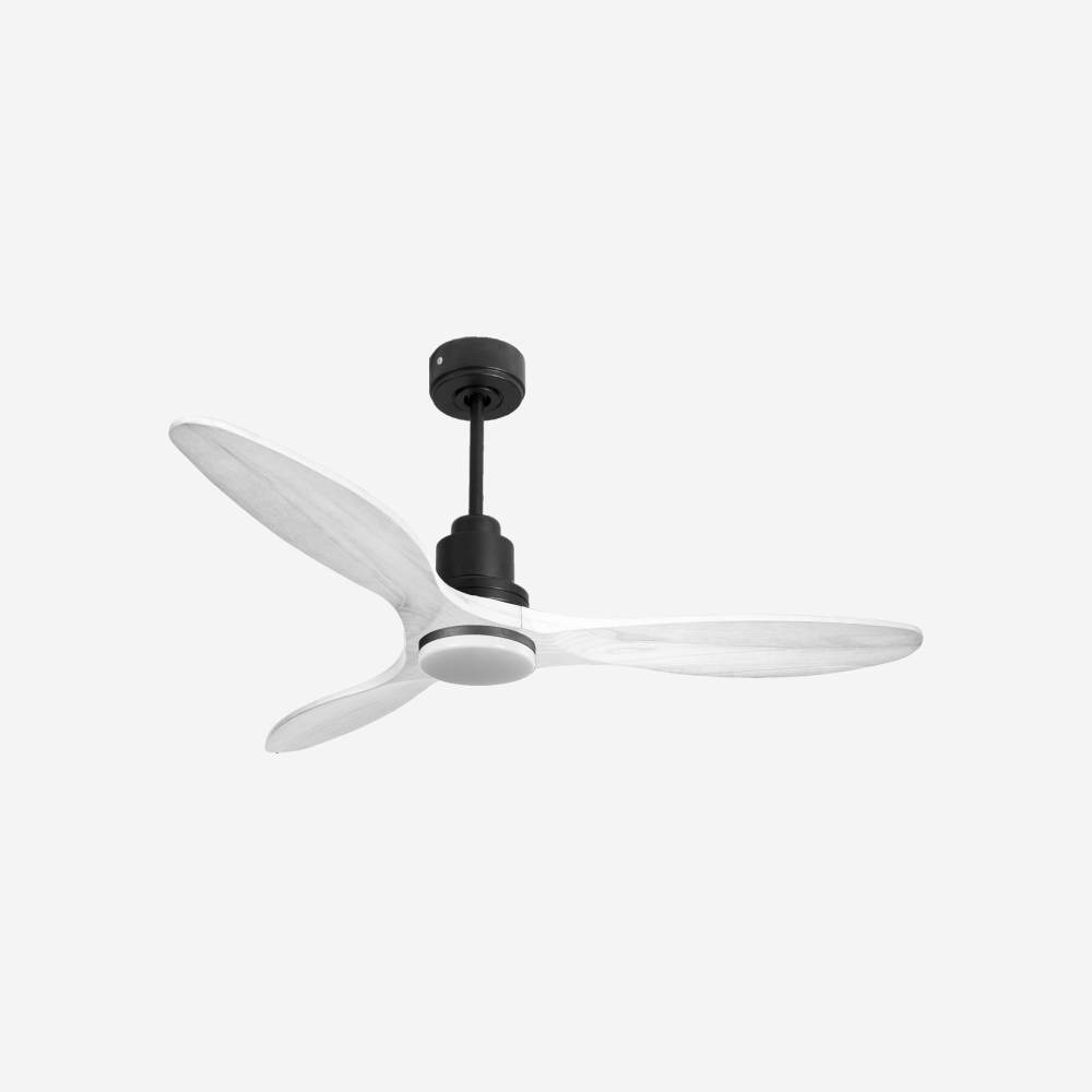 Ventilatore da soffitto Reversibile Termostato Dimmabile Wifi Motore CC Tetti inclinati Telecomando Luce a tre toni Hypersilence Memoria Shopify Vendible (AUTOMATICO)