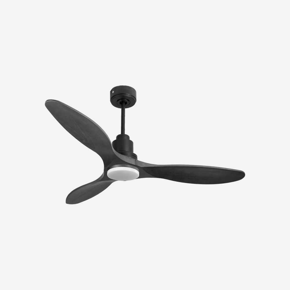 Ventilatore da soffitto Reversibile Termostato Dimmabile Wifi Motore CC Tetti inclinati Telecomando Luce a tre toni Hypersilence Memoria