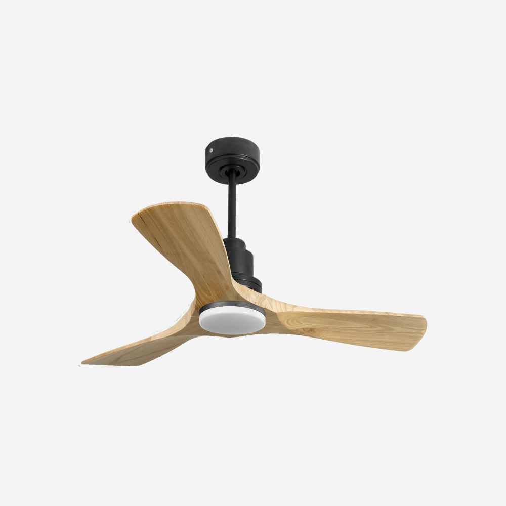 Ventilatore da soffitto Reversibile Termostato Dimmabile Wifi Motore CC Tetti inclinati Telecomando Luce a tre toni Hypersilence Memoria