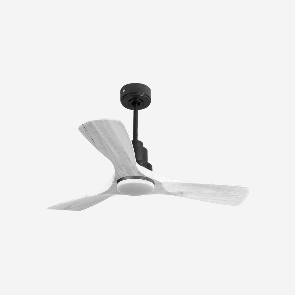 Ventilatore da soffitto Reversibile Termostato Dimmabile Wifi Motore CC Tetti inclinati Telecomando Luce a tre toni Hypersilence Memoria Shopify Vendible (AUTOMATICO)