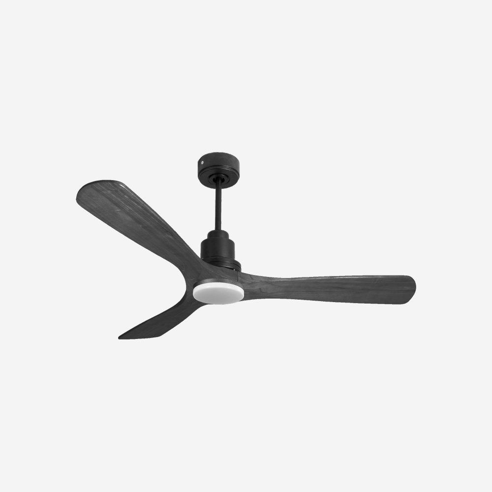 Ventilatore da soffitto Reversibile Termostato Dimmabile Wifi Motore CC Tetti inclinati Telecomando Luce a tre toni Hypersilence Memoria