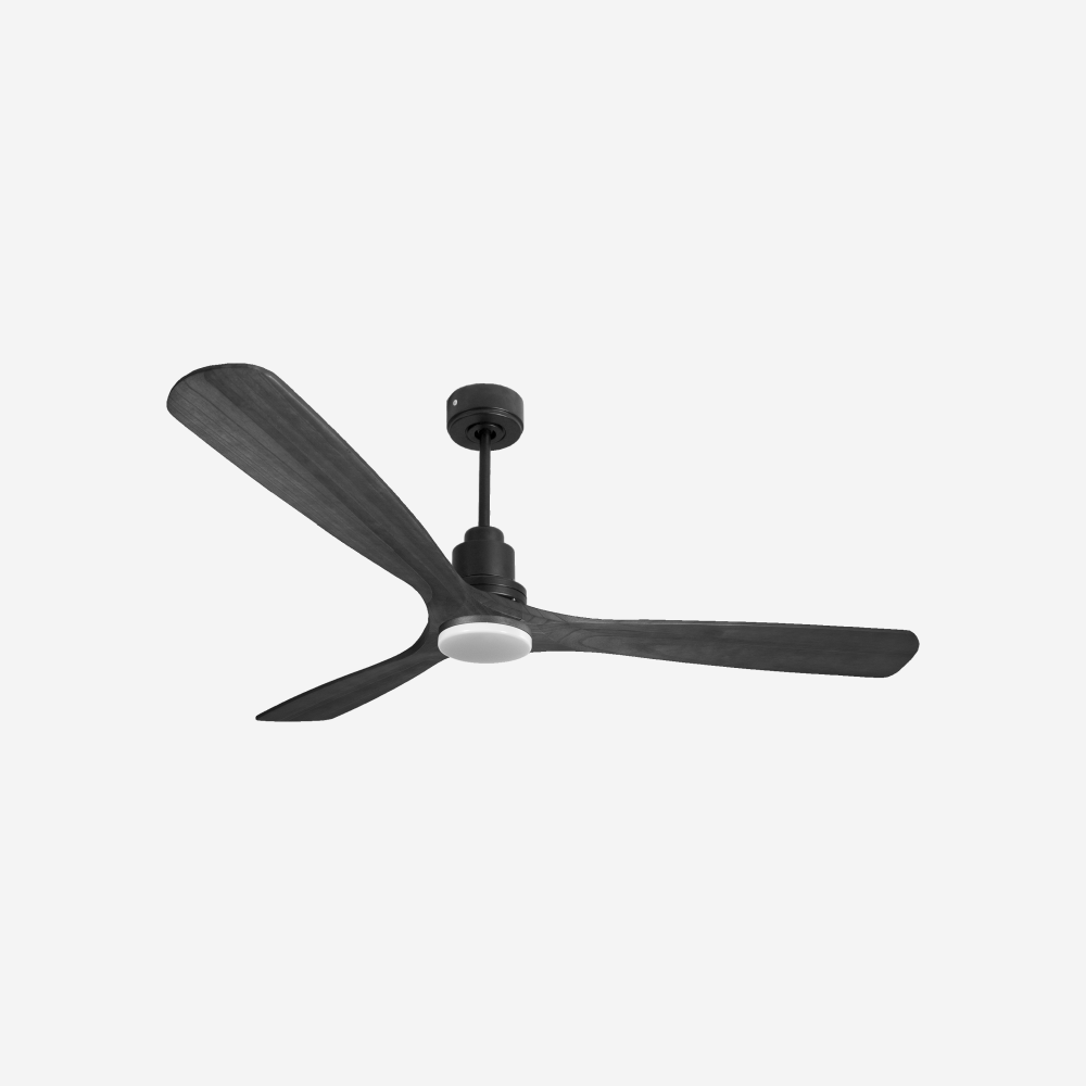 Ventilatore da soffitto Reversibile Termostato Dimmabile Wifi Motore CC Tetti inclinati Telecomando Luce a tre toni Hypersilence Memoria