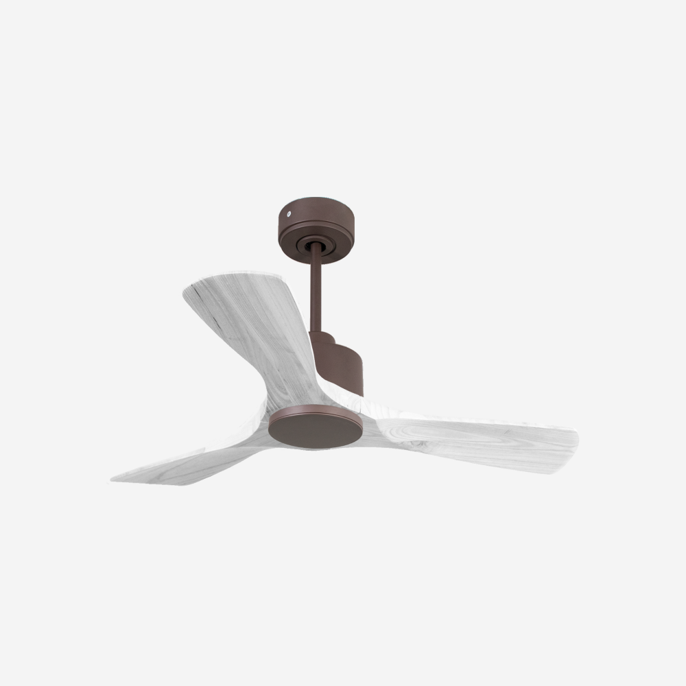 Ventilatore da soffitto Reversibile Termostato Wifi Motore CC Tetti inclinati Telecomando Hypersilence Memoria Shopify Vendible (AUTOMATICO)