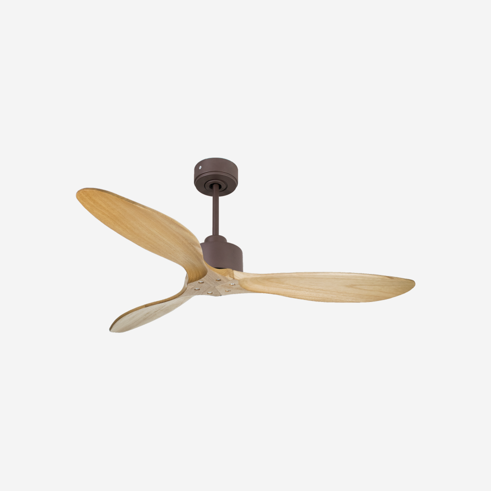 Ventilateur de plafond Réversible  Thermostat Wifi Moteur à courant continu Toits en pente Télécommande Hypersilence Mémoire FullWood
