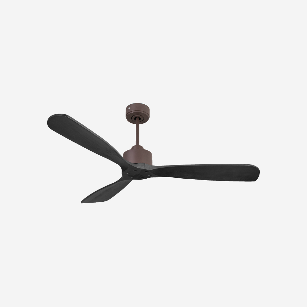 Ventilatore da soffitto Reversibile Termostato Wifi Motore CC Tetti inclinati Telecomando Hypersilence Memoria FullWood