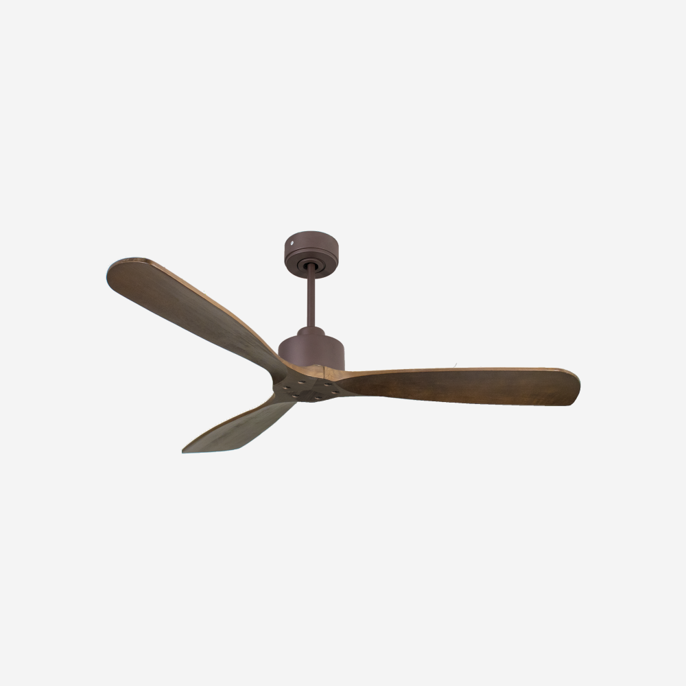 Ventilatore da soffitto Reversibile Termostato Wifi Motore CC Tetti inclinati Telecomando Hypersilence Memoria FullWood