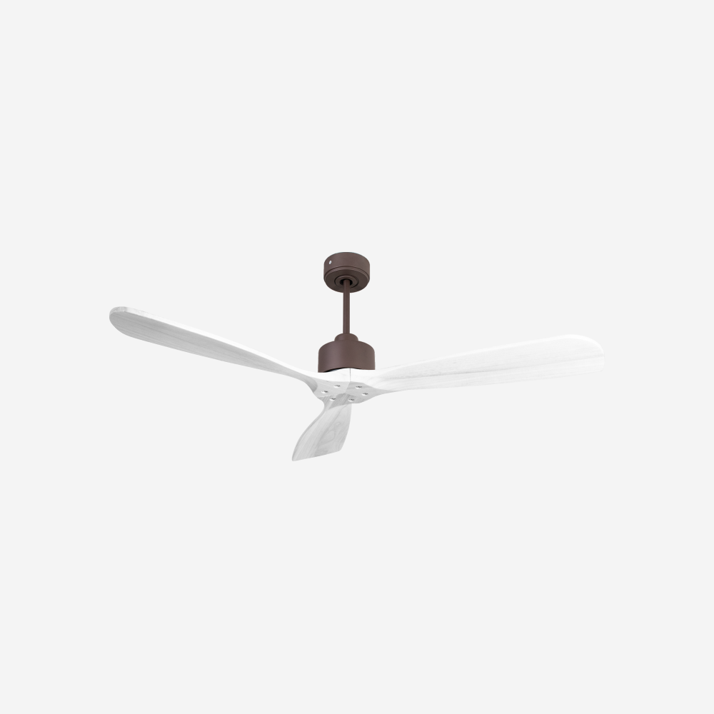Ventilatore da soffitto Reversibile Termostato Wifi Motore CC Tetti inclinati Telecomando Hypersilence Memoria FullWood Shopify Vendible (AUTOMATICO)