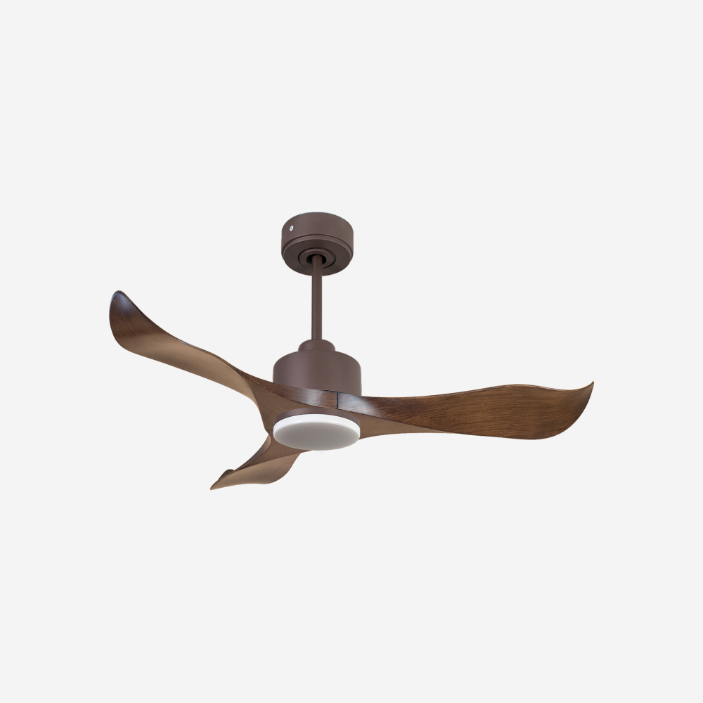 Ventilatore da soffitto Reversibile Termostato Dimmabile Wifi Motore CC Tetti inclinati Telecomando Luce a tre toni Adattatore 2/3 lame Hypersilence Memoria