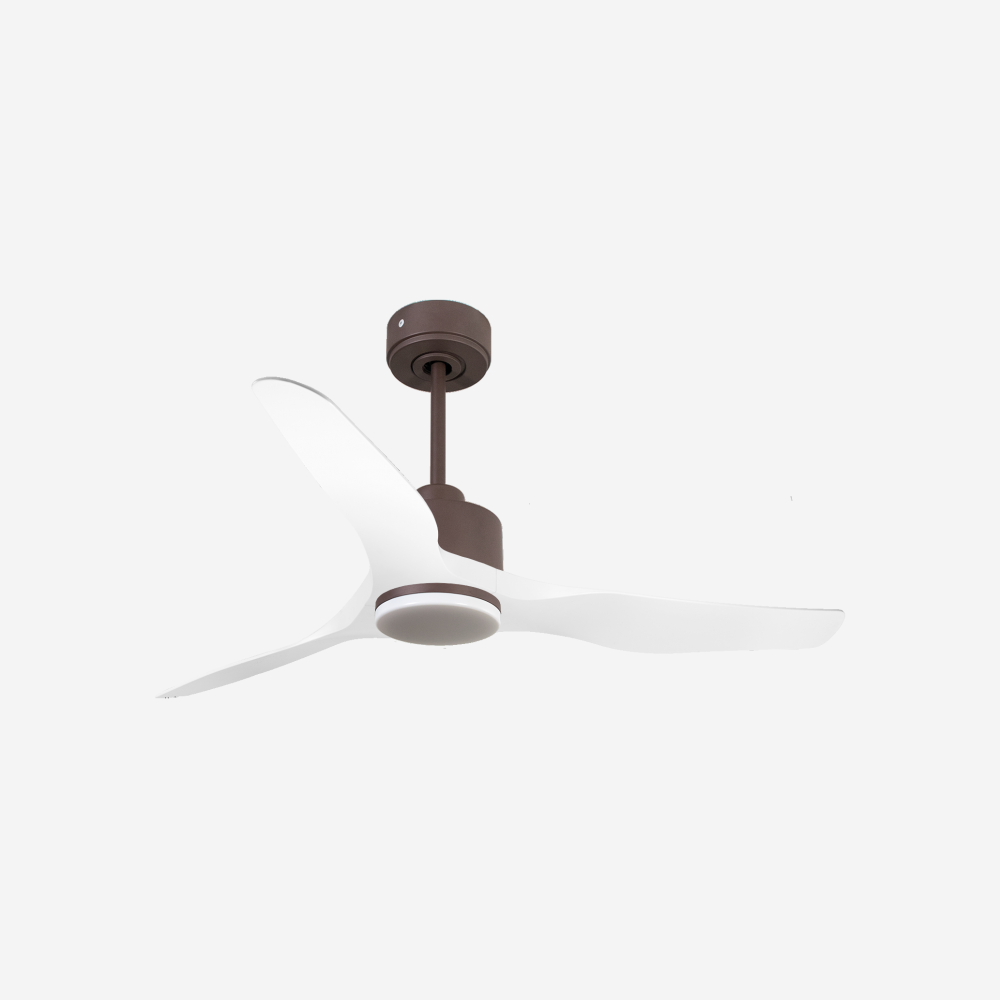 Ventilatore da soffitto Reversibile Termostato Dimmabile Wifi Motore CC Tetti inclinati Telecomando Luce a tre toni Adattatore 2/3 lame Hypersilence Memoria