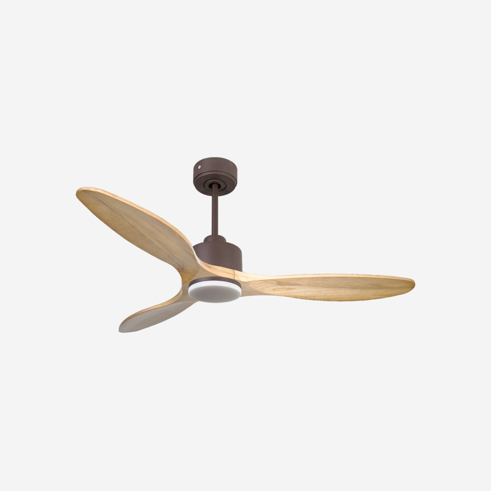 Ventilatore da soffitto Reversibile Termostato Dimmabile Wifi Motore CC Tetti inclinati Telecomando Luce a tre toni Hypersilence Memoria