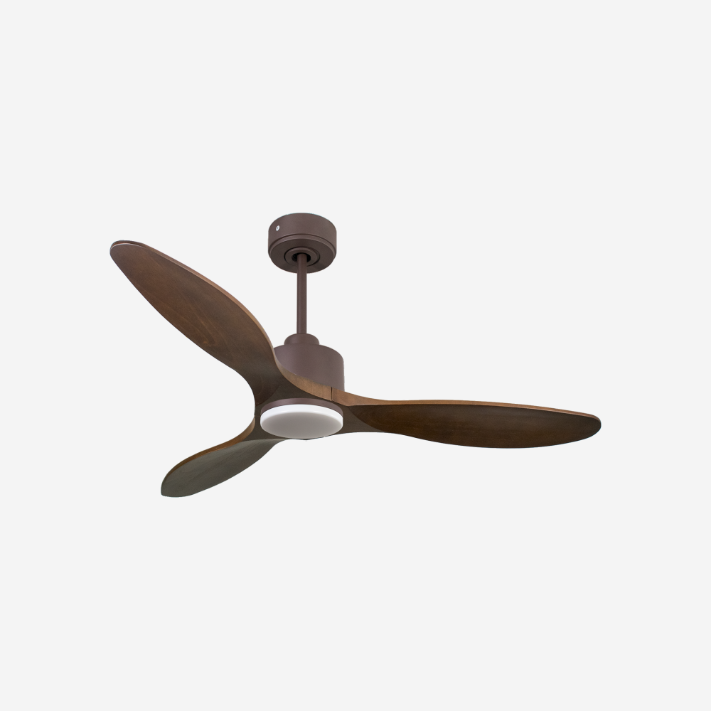 Ventilatore da soffitto Reversibile Termostato Dimmabile Wifi Motore CC Tetti inclinati Telecomando Luce a tre toni Hypersilence Memoria