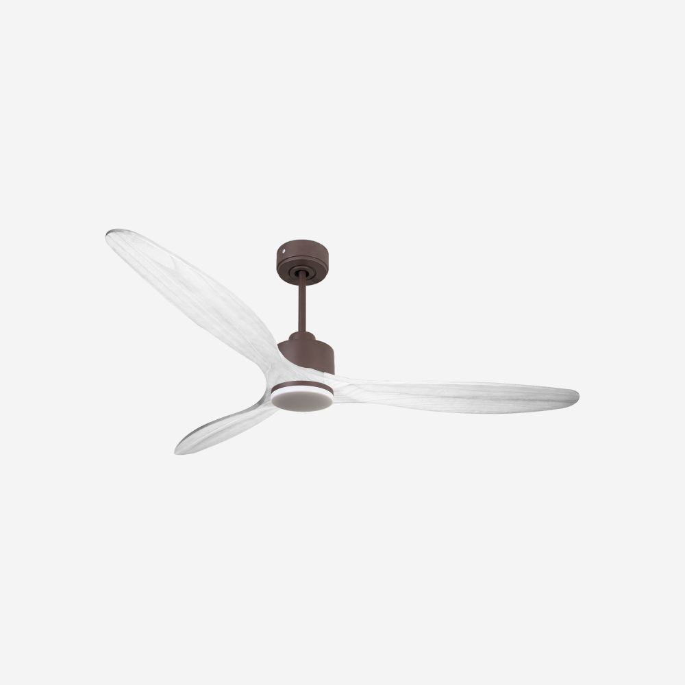 Ventilatore da soffitto Reversibile Termostato Dimmabile Wifi Motore CC Tetti inclinati Telecomando Luce a tre toni Hypersilence Memoria Shopify Vendible (AUTOMATICO)