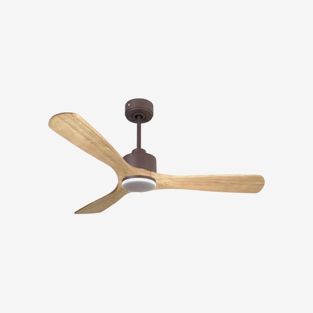 Ventilatore da soffitto Reversibile Termostato Dimmabile Wifi Motore CC Tetti inclinati Telecomando Luce a tre toni Hypersilence Memoria