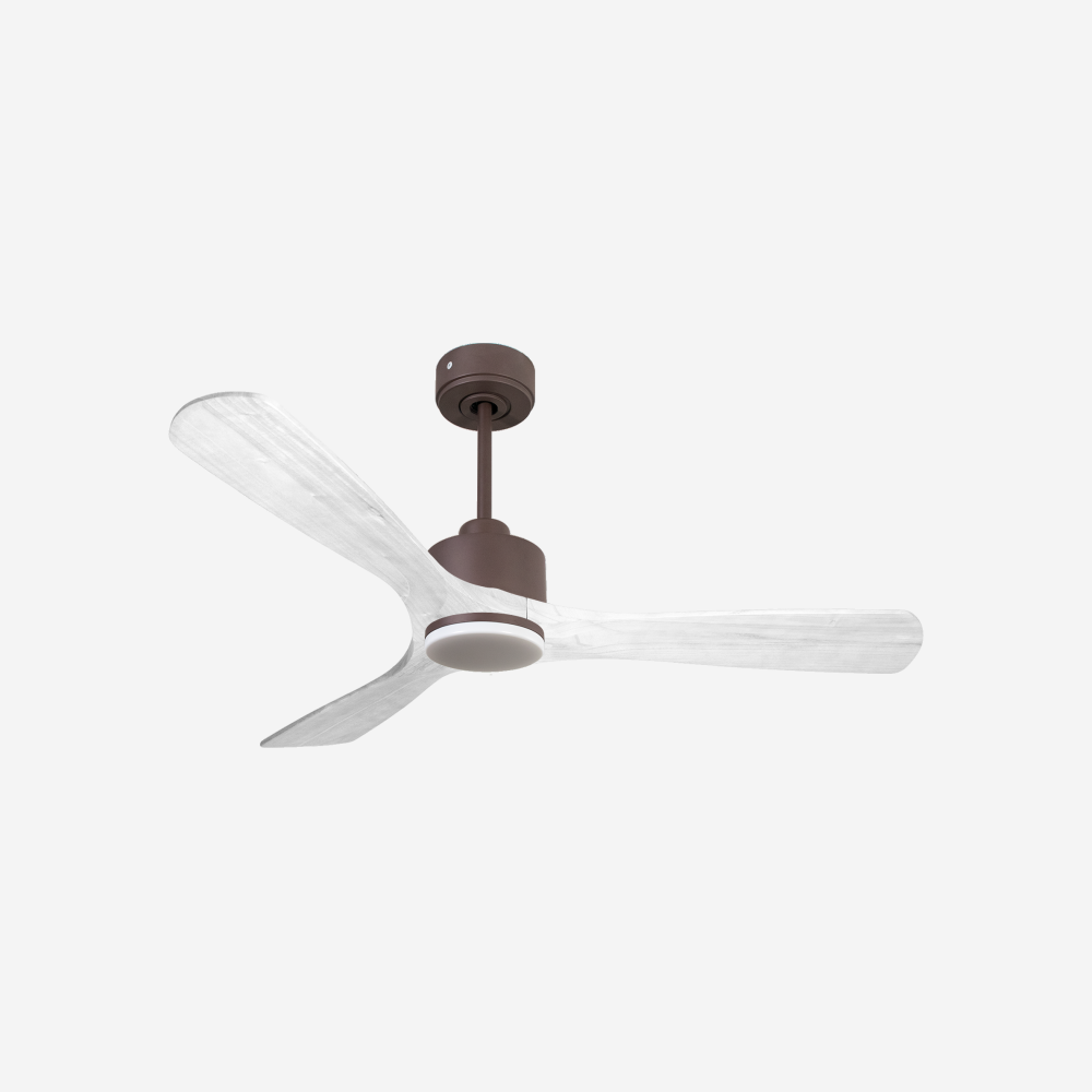 Ventilatore da soffitto Reversibile Termostato Dimmabile Wifi Motore CC Tetti inclinati Telecomando Luce a tre toni Hypersilence Memoria Shopify Vendible (AUTOMATICO)