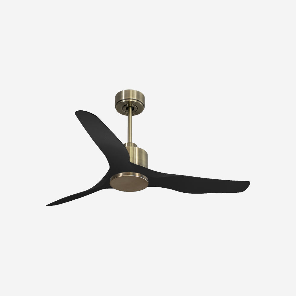 Ventilatore da soffitto Reversibile Termostato Wifi Motore CC Tetti inclinati Telecomando Adattatore 2/3 lame Hypersilence Memoria