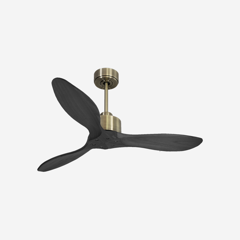 Ventilateur de plafond Réversible  Thermostat Wifi Moteur à courant continu Toits en pente Télécommande Hypersilence Mémoire FullWood