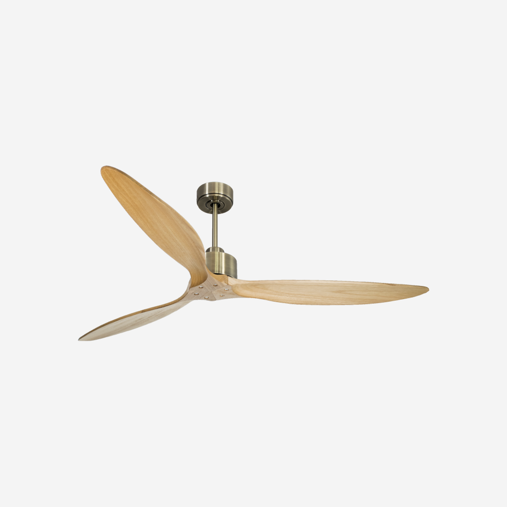 Ventilateur de plafond Réversible  Thermostat Wifi Moteur à courant continu Toits en pente Télécommande Hypersilence Mémoire FullWood