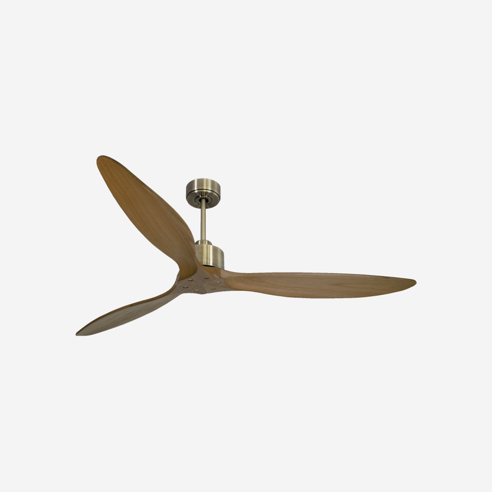 Ventilateur de plafond Réversible  Thermostat Wifi Moteur à courant continu Toits en pente Télécommande Hypersilence Mémoire FullWood
