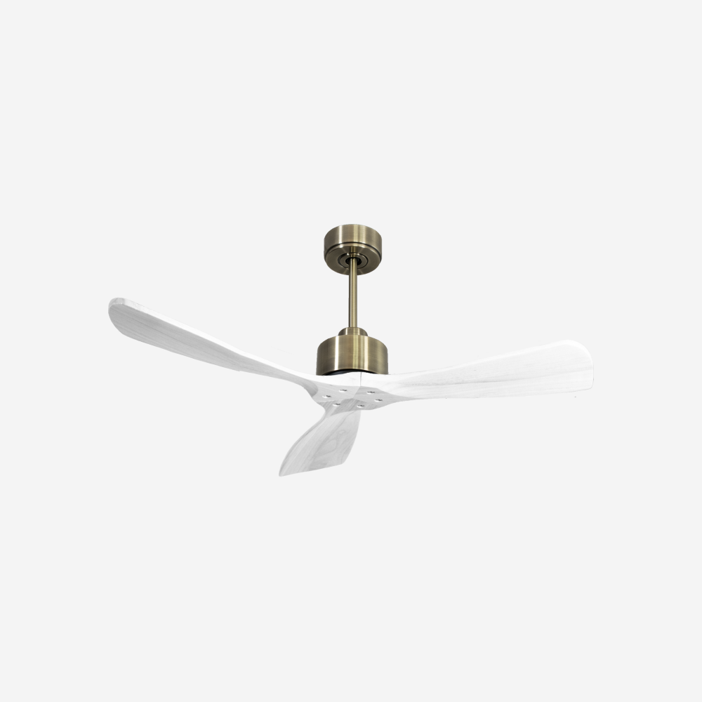 Ventilatore da soffitto Reversibile Termostato Wifi Motore CC Tetti inclinati Telecomando Hypersilence Memoria FullWood Shopify Vendible (AUTOMATICO)