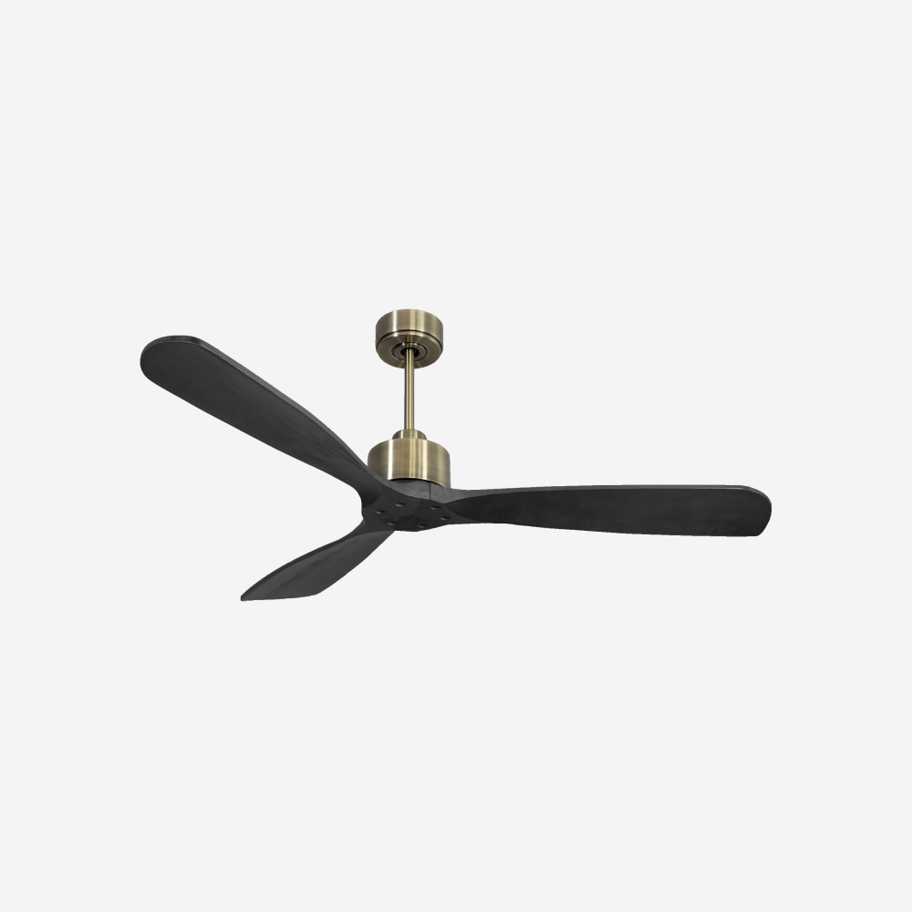 Ventilateur de plafond Réversible  Thermostat Wifi Moteur à courant continu Toits en pente Télécommande Hypersilence Mémoire FullWood