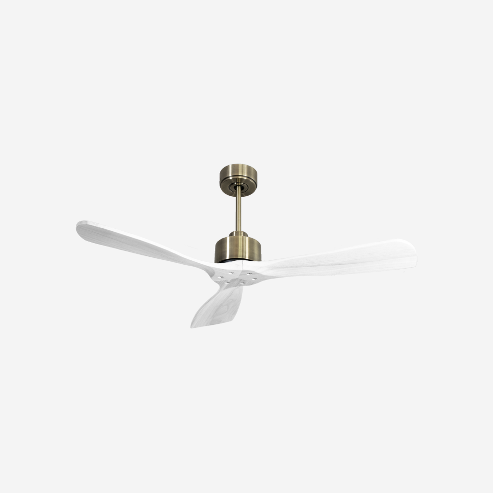 Ventilatore da soffitto Reversibile Termostato Wifi Motore CC Tetti inclinati Telecomando Hypersilence Memoria FullWood Shopify Vendible (AUTOMATICO)
