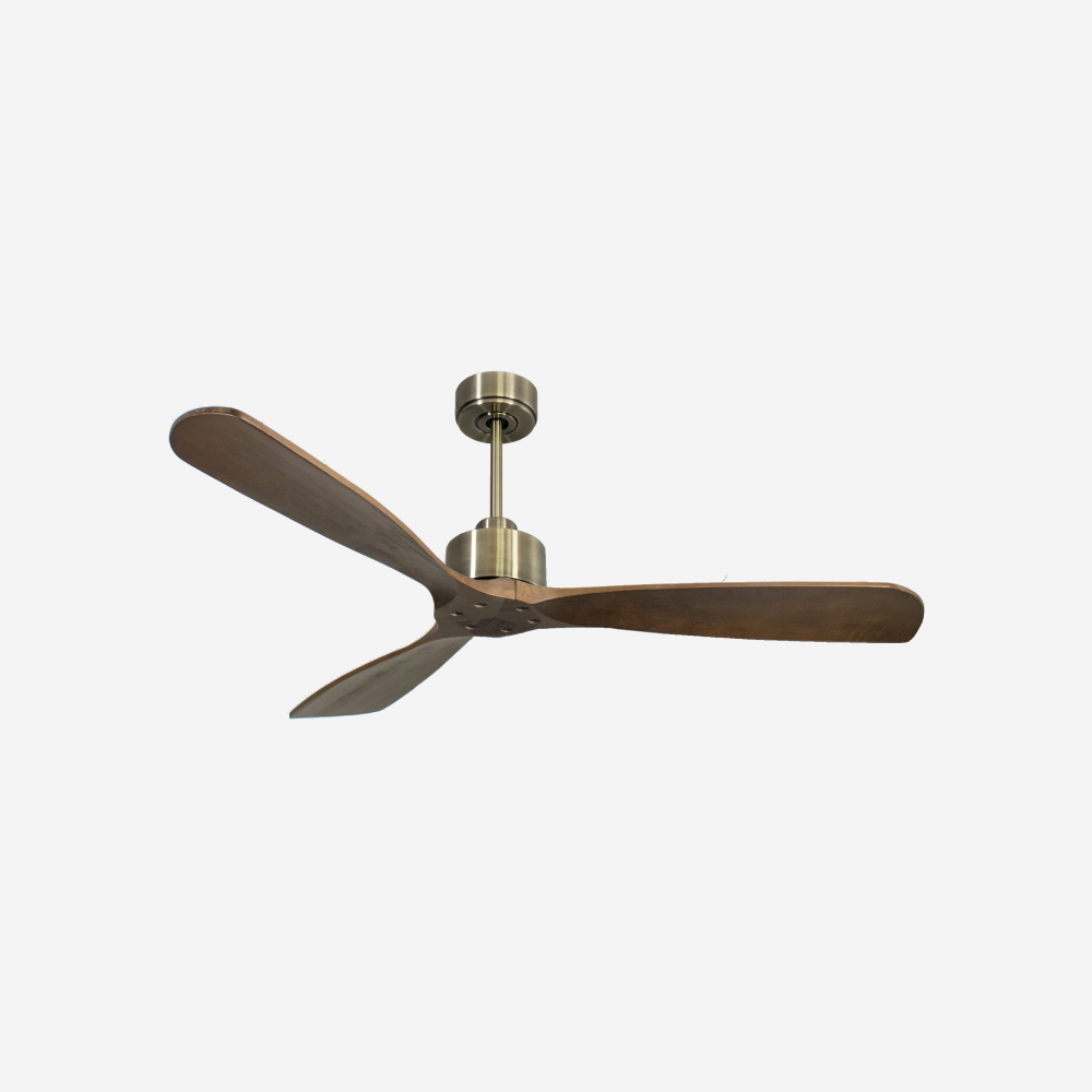 Ventilatore da soffitto Reversibile Termostato Wifi Motore CC Tetti inclinati Telecomando Hypersilence Memoria FullWood