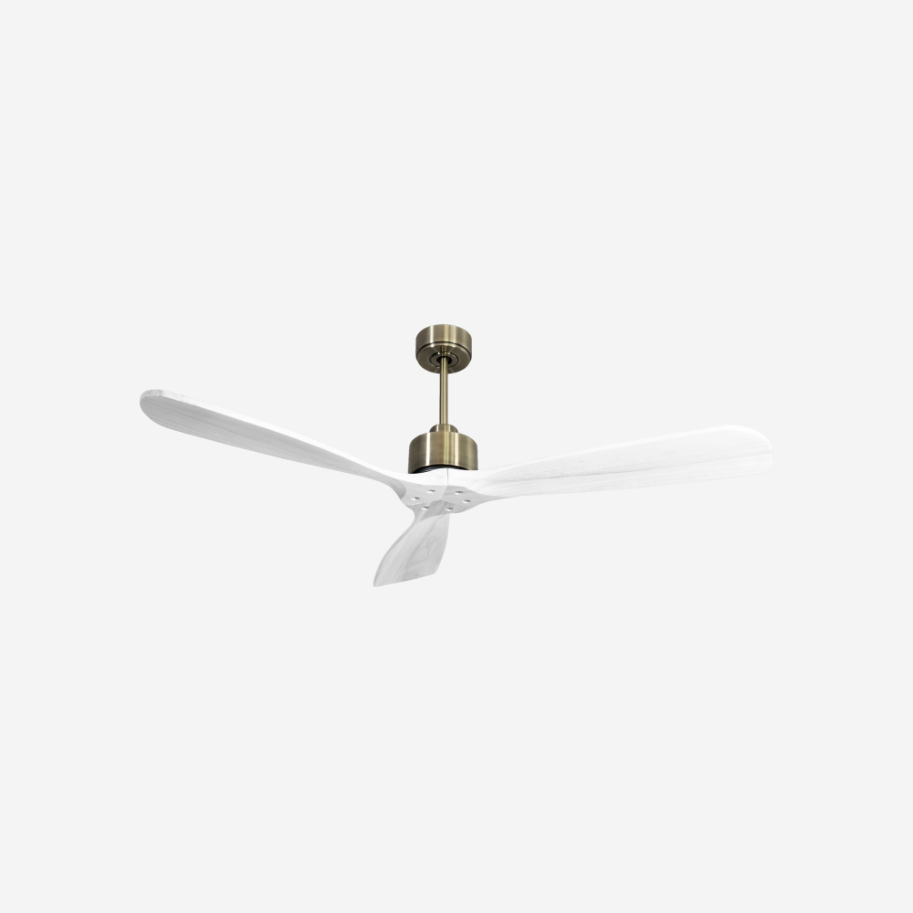 Ventilatore da soffitto Reversibile Termostato Wifi Motore CC Tetti inclinati Telecomando Hypersilence Memoria FullWood Shopify Vendible (AUTOMATICO)