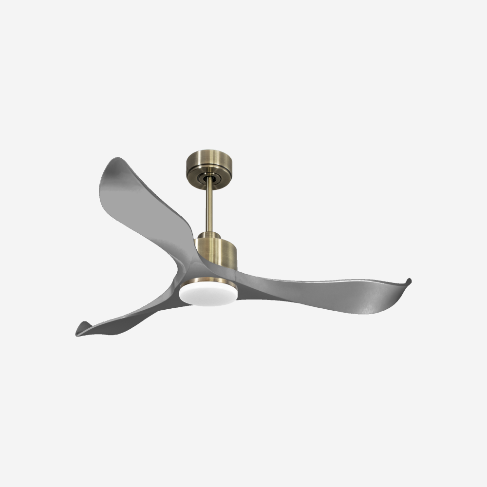 Ventilateur de plafond Réversible  Thermostat Dimmable Wifi Moteur à courant continu Toits en pente Télécommande Lumière à trois tons Mémoire