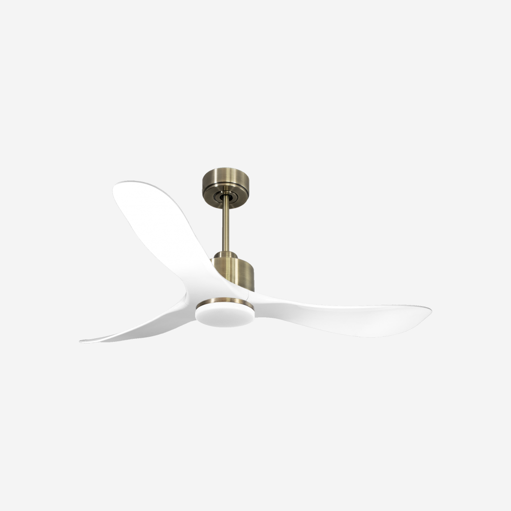Ventilateur de plafond Réversible  Thermostat Dimmable Wifi Moteur à courant continu Toits en pente Télécommande Lumière à trois tons Hypersilence Mémoire