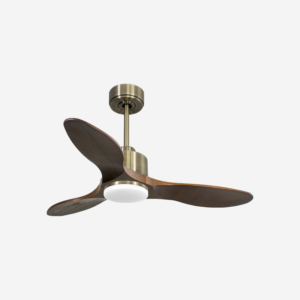 Ventilateur de plafond Réversible  Thermostat Dimmable Wifi Moteur à courant continu Toits en pente Télécommande Lumière à trois tons Hypersilence Mémoire