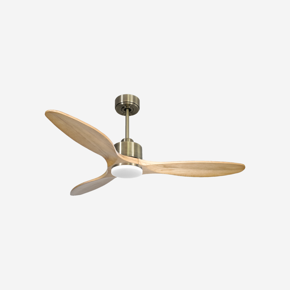Ventilateur de plafond Réversible  Thermostat Dimmable Wifi Moteur à courant continu Toits en pente Télécommande Lumière à trois tons Hypersilence Mémoire