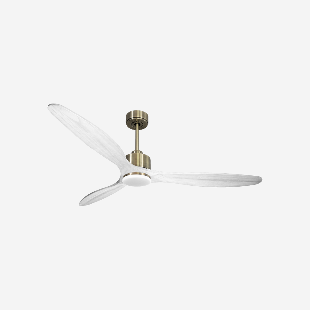 Ventilatore da soffitto Reversibile Termostato Dimmabile Wifi Motore CC Tetti inclinati Telecomando Luce a tre toni Hypersilence Memoria Shopify Vendible (AUTOMATICO)