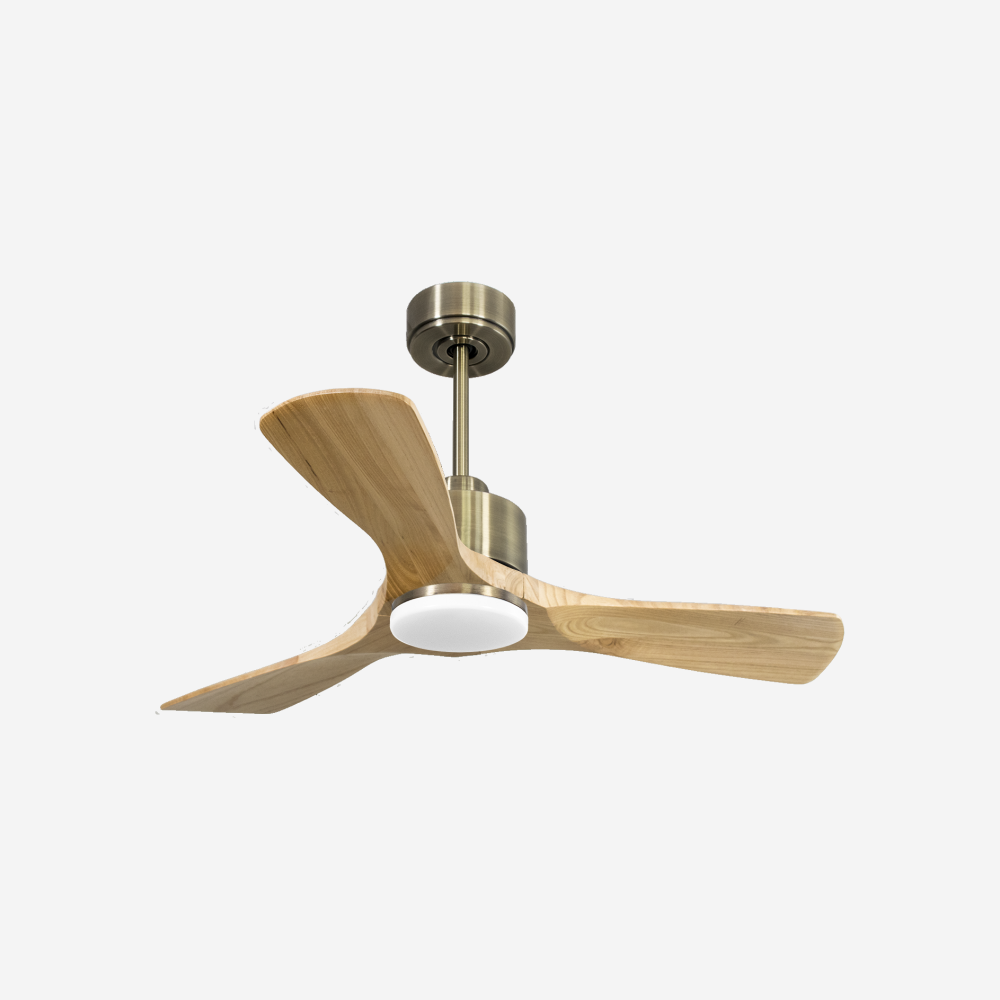 Ventilateur de plafond Réversible  Thermostat Dimmable Wifi Moteur à courant continu Toits en pente Télécommande Lumière à trois tons Hypersilence Mémoire