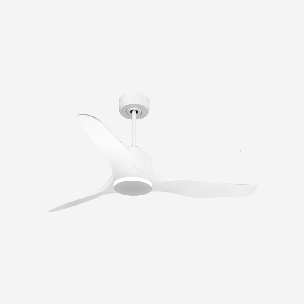 Ventilatore da soffitto Reversibile Termostato Wifi Motore CC Tetti inclinati Telecomando Adattatore 2/3 lame Hypersilence Memoria
