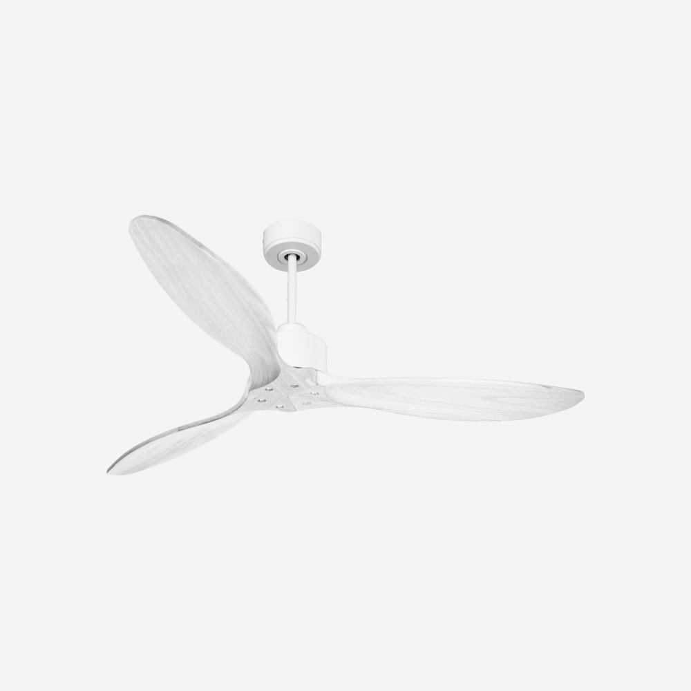 Ventilatore da soffitto Reversibile Termostato Wifi Motore CC Tetti inclinati Telecomando Hypersilence Memoria FullWood Shopify Vendible (AUTOMATICO)