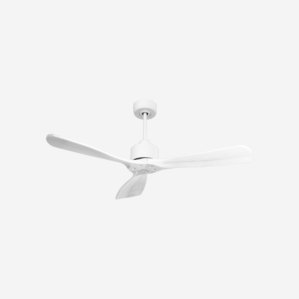 Ventilatore da soffitto Reversibile Termostato Wifi Motore CC Tetti inclinati Telecomando Hypersilence Memoria FullWood Shopify Vendible (AUTOMATICO)