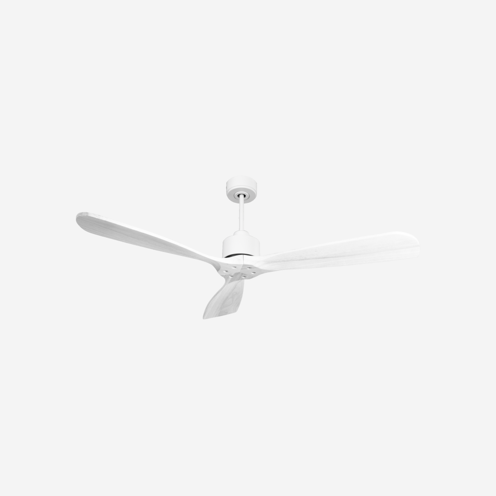 Ventilateur de plafond Réversible  Thermostat Wifi Moteur à courant continu Toits en pente Télécommande Hypersilence Mémoire FullWood