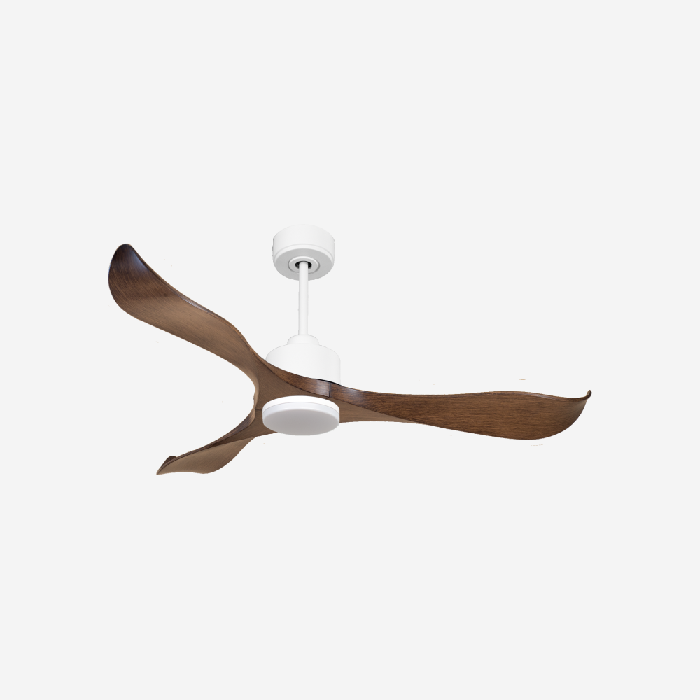 Ventilateur de plafond Réversible  Thermostat Dimmable Wifi Moteur à courant continu Toits en pente Télécommande Lumière à trois tons Adaptateur 2/3 Lames