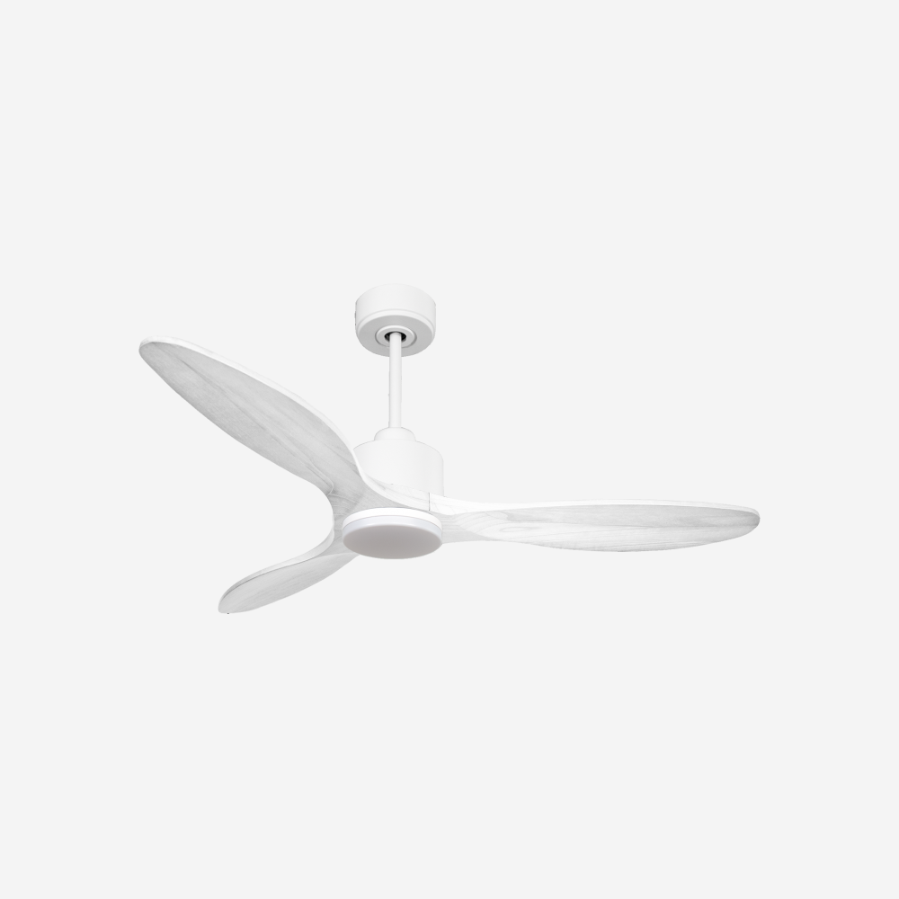 Ventilatore da soffitto Reversibile Termostato Dimmabile Wifi Motore CC Tetti inclinati Telecomando Luce a tre toni Hypersilence Memoria Shopify Vendible (AUTOMATICO)