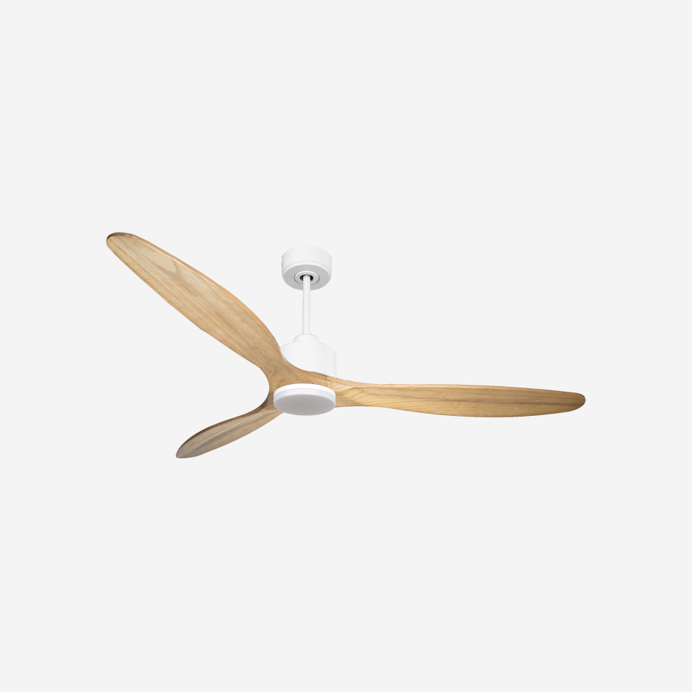 Ventilatore da soffitto Reversibile Termostato Dimmabile Wifi Motore CC Tetti inclinati Telecomando Luce a tre toni Hypersilence Memoria
