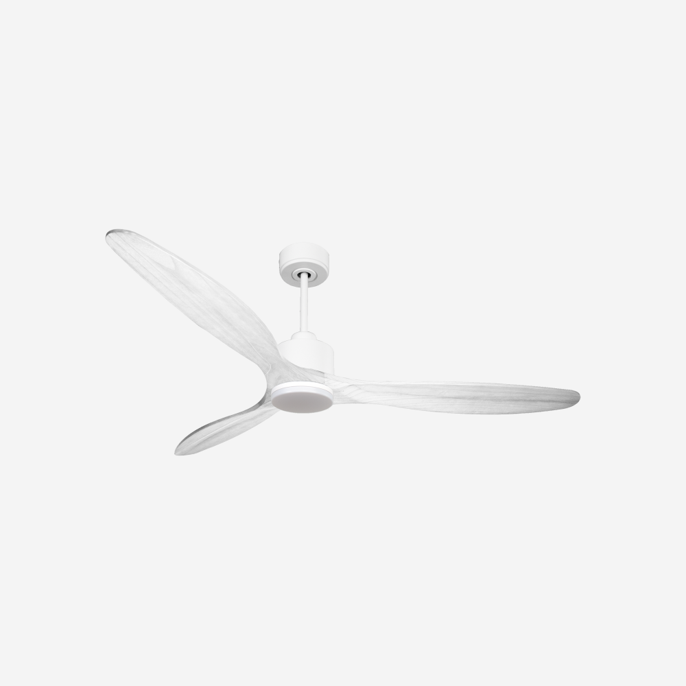 Ventilatore da soffitto Reversibile Termostato Dimmabile Wifi Motore CC Tetti inclinati Telecomando Luce a tre toni Hypersilence Memoria Shopify Vendible (AUTOMATICO)