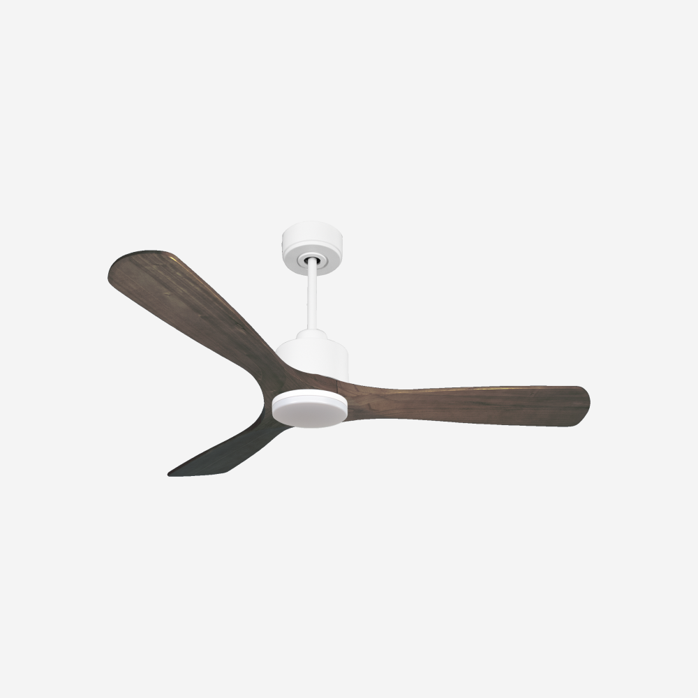 Ventilatore da soffitto Reversibile Termostato Dimmabile Wifi Motore CC Tetti inclinati Telecomando Luce a tre toni Hypersilence Memoria