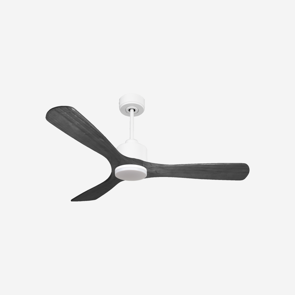 Ventilatore da soffitto Reversibile Termostato Dimmabile Wifi Motore CC Tetti inclinati Telecomando Luce a tre toni Hypersilence Memoria