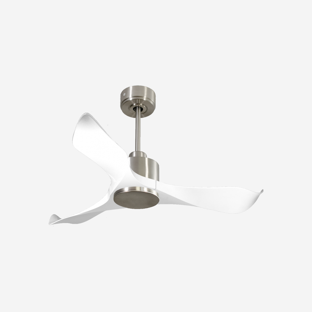Ventilatore da soffitto Reversibile Termostato Wifi Motore CC Tetti inclinati Telecomando Adattatore 2/3 lame Hypersilence Memoria